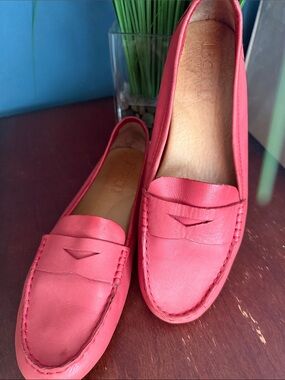 Women's Born Red Leather Penny Loafers